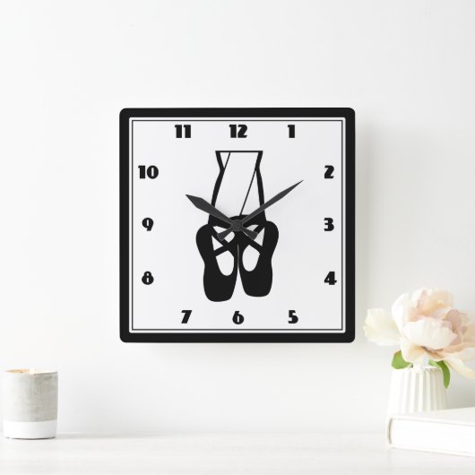 Kute balletdanserleggen en slippers vierkante klok (Huis)