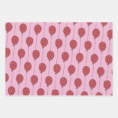 Kute ballonnen - Roze en Rode Kinderen, eerste ver Inpakpapier Vel (Voorkant 2)
