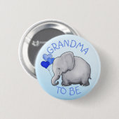 Kute ballons Elephant Baby shower Grandma-To-Be Ronde Button 5,7 Cm (Voorkant /achterkant)
