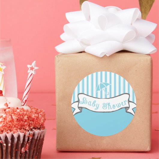 Kute banner Baby Boy Shower Sticker (Feest)