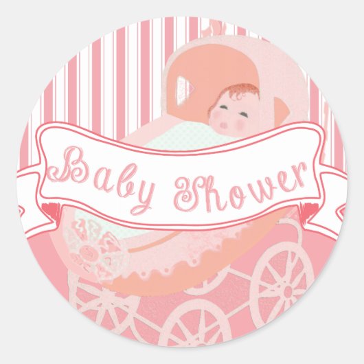 Kute  banner Baby Girl Shower Sticker (Voorkant)