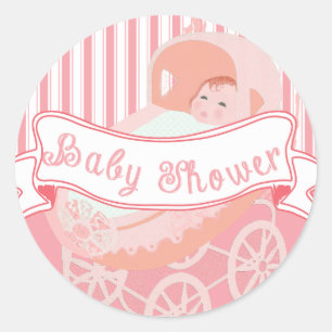 Kute  banner Baby Girl Shower Sticker