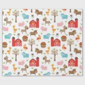 Kute Barn en boerderijdieren — Verpakkingspapier Cadeaupapier (Vlak)