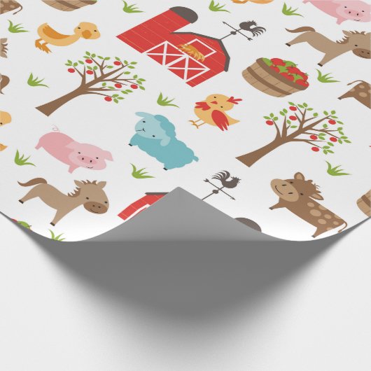 Kute Barn en boerderijdieren — Verpakkingspapier Cadeaupapier (Hoek)