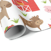 Kute Barn en boerderijdieren — Verpakkingspapier Cadeaupapier (Rol Hoek)