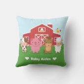Kute Barn Farm Animals Kinder Nursery Room Decor Kussen (Achterkant)