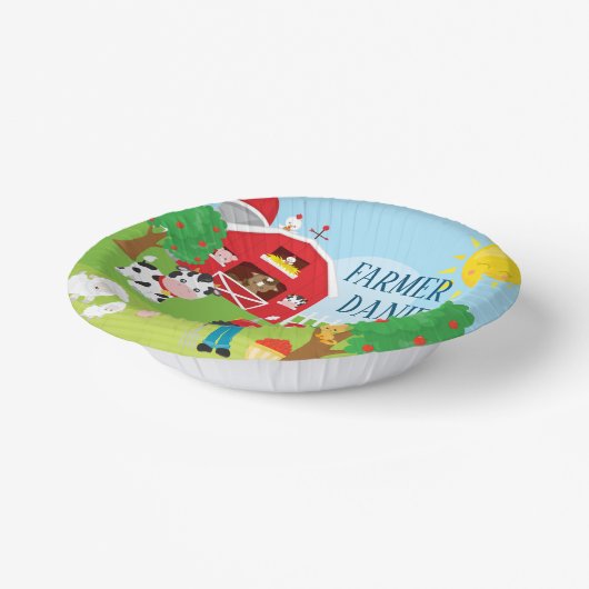 Kute Barnyard Animals, Farmer, Tractor Birthday Papieren Kommen (Gebogen)