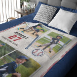 Kute Baseball Fan Personalized Sports Fleece Deken<br><div class="desc">Show je kleinkind hoe trots je bent op hun passie voor honkbal met deze schattige gepersonaliseerde sportvlootsdeken. Het is voorzien van een unieke fotocollage van hun favoriete momenten uit de honkbaldiamant en hun naam en hun nummer op de trui met de naam van hun team. Het is de perfecte manier...</div>