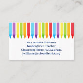 Kute basisschool Kindergarten Leerleraar Crayon Visitekaartje (Voorkant)