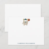 Kute Basketball Monster Persoonlijke Stationery Bedankkaart (Voorkant / Achterkant)