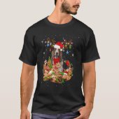 Kute Basset Hound Reindeer Kerstverlichting Zant T-shirt (Voorkant)