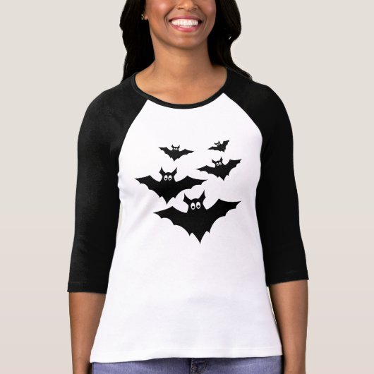 Kute bats halloween vrouw met lange mouw t-shirt (Voorkant)