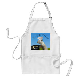 Kute BBQing Squirrel Standaard Schort