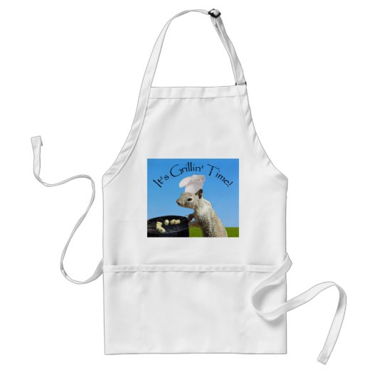 Kute BBQing Squirrel Standaard Schort (Voorkant)