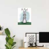 Kute Be-achtige Bunny Gender Neutral Poster (Thuiskantoor)