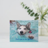 Kute Beach Dog greetings Briefkaart (Staand voorkant)