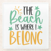 Kute Beach Onderzetter Glazen Onderzetter (Voorkant)