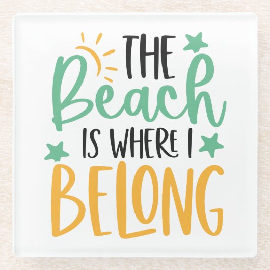 Kute Beach Onderzetter Glazen Onderzetter (Voorkant)