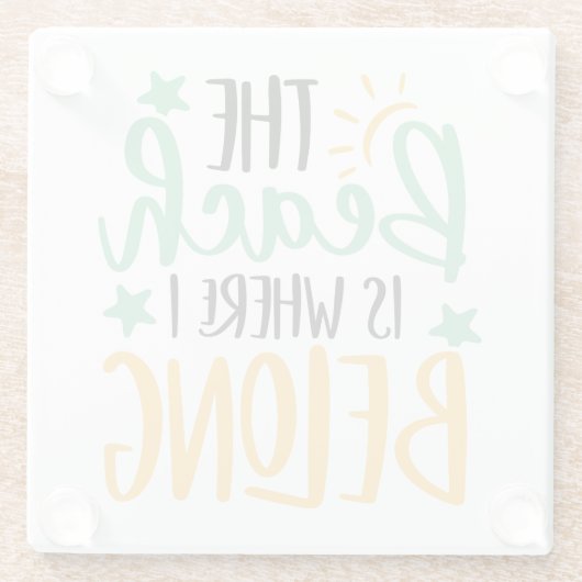 Kute Beach Onderzetter Glazen Onderzetter (Achterkant)