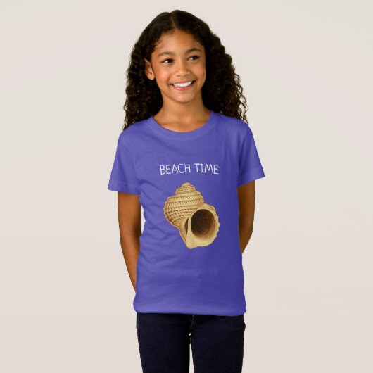 Kute Beach Time Seashell T-shirt (Voorkant volledig)