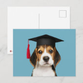 Kute beagle puppy in een afgestudeerde dop briefkaart (Voorkant / Achterkant)