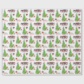 Kute beagle, vogel- en kerstboom cadeaupapier (Vlak)