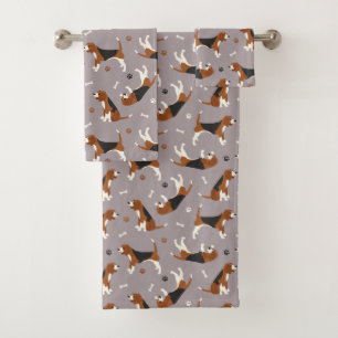 Kute beagles Paws and Botten Grey Bad Handdoek