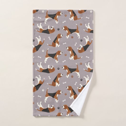 Kute beagles Paws and Botten Grey Bad Handdoek (Handdoek)