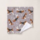 Kute beagles Paws and Botten Grey Bad Handdoek (Wasdoekje)