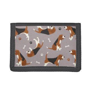 Kute beagles Paws and Botten Grey Drievoud Portemonnee
