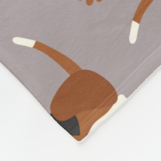 Kute beagles Paws and Botten Grey Fleece Deken (Hoek)