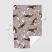 Kute beagles Paws and Botten Grey Golfhanddoek (Insitu)
