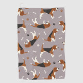 Kute beagles Paws and Botten Grey Golfhanddoek (Voorkant)