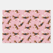 Kute beagles Paws and Botten Grey Green Roze Inpakpapier Vel (Voorkant 3)