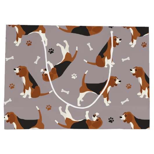 Kute beagles Paws and Botten Grey Groot Cadeauzakje (Achterkant)