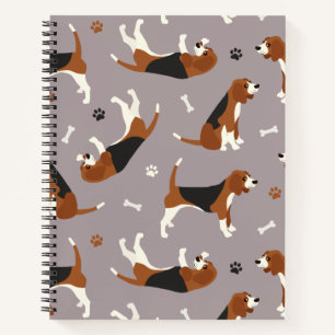 Kute beagles Paws and Botten Grey Notitieboek