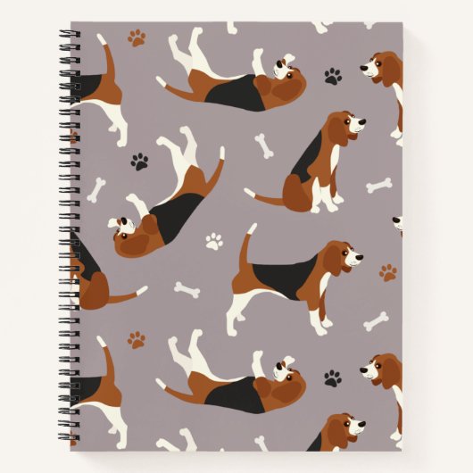 Kute beagles Paws and Botten Grey Notitieboek (Voorkant)