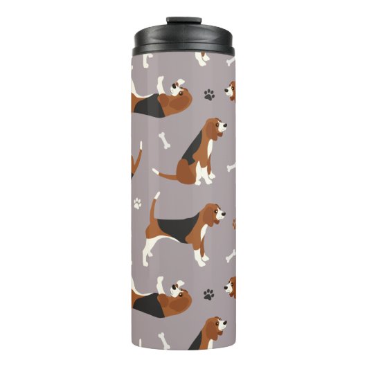 Kute beagles Paws and Botten Grey Thermosbeker (Voorkant)