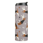 Kute beagles Paws and Botten Grey Thermosbeker (Gedraaid links)