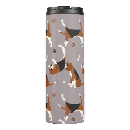 Kute beagles Paws and Botten Grey Thermosbeker (Achterkant)