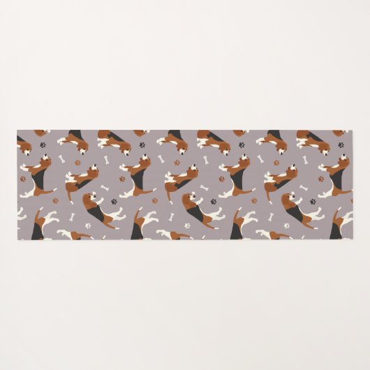 Kute beagles Paws and Botten Grey Yogamat (Achterkant (horizontaal))