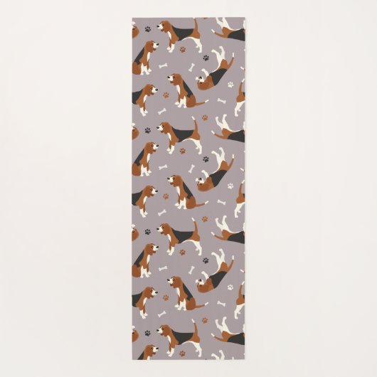 Kute beagles Paws and Botten Grey Yogamat (Achterkant)