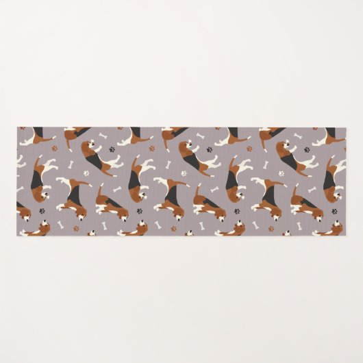 Kute beagles Paws and Botten Grey Yogamat (Voorkant (horizontaal))