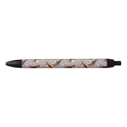 Kute beagles Paws and Botten Grey Zwarte Inkt Pen (Voorkant)
