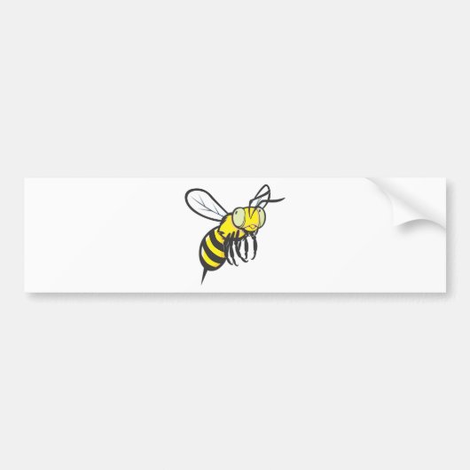Kute bee Flying Insect Bumpersticker (Voorkant)