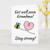 Kute Bee Hart 'Krijg nou snel' Kaart (Gele Bloem)