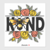 Kute bee is een soort Oranje gele bloemen Sticker (Vel)