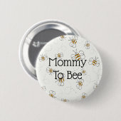 Kute bee patroonmammie om Baby shower Button te wo (Voorkant /achterkant)