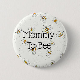 Kute bee patroonmammie om Baby shower Button te wo