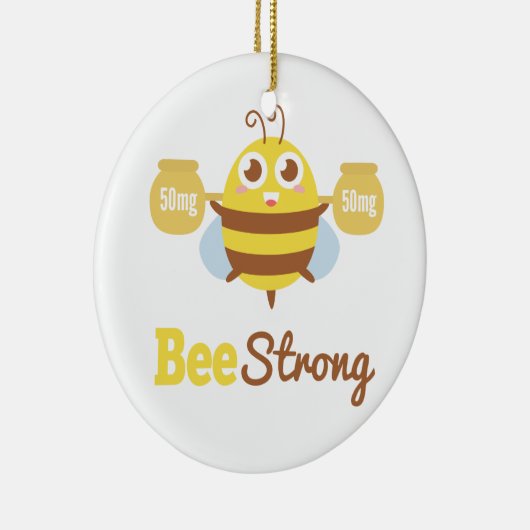 Kute bee Sterke be Sterke Cartoon Keramisch Ornament (Rechts)